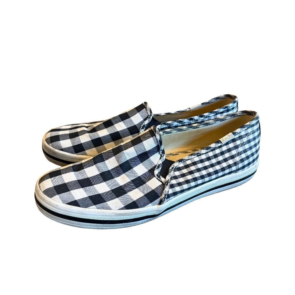 Keds For Kate Spade Black White Checker Slip-On Shoes Flats Sneakers Size 8